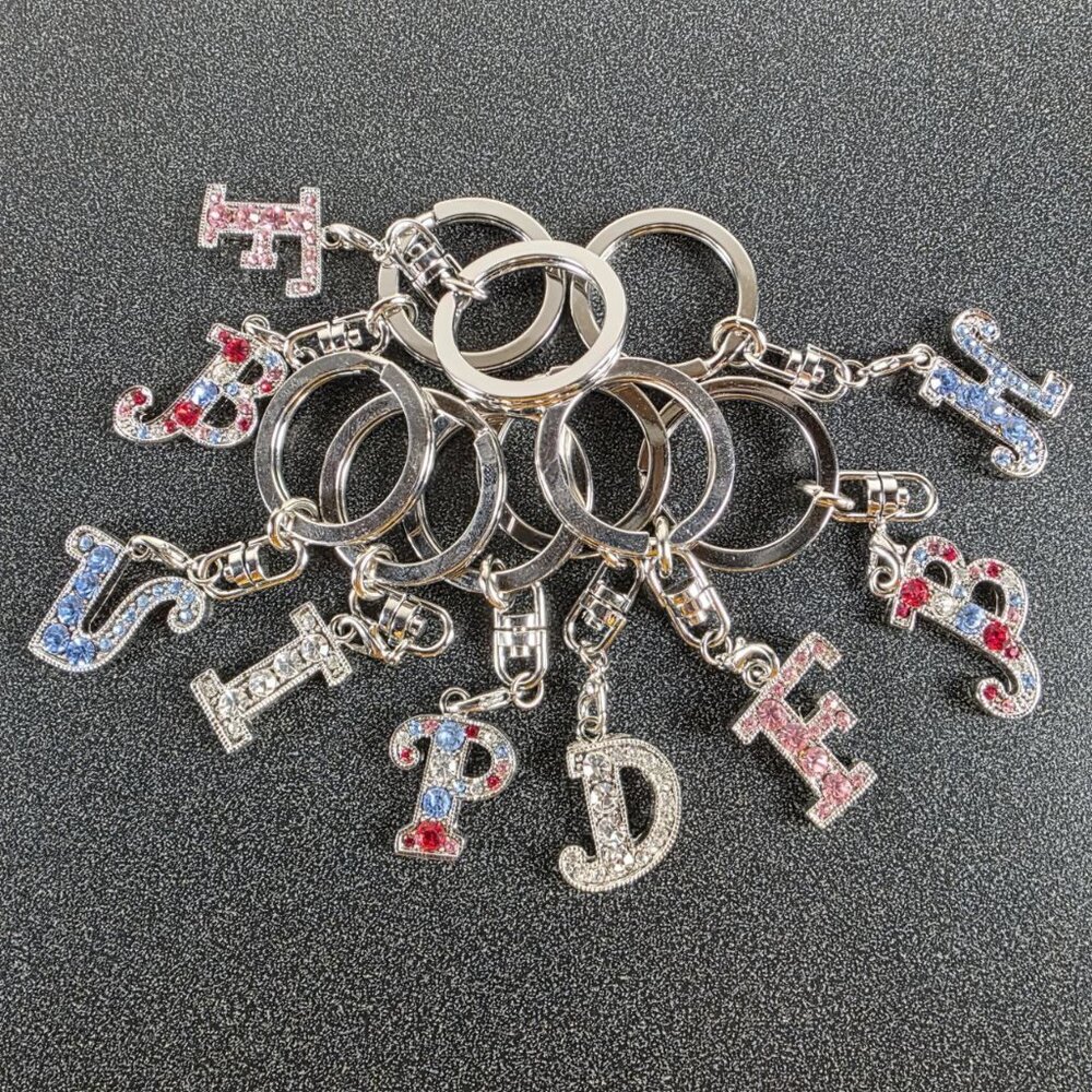 Initial Purse Charm Keychain Sparkling Letters NWT